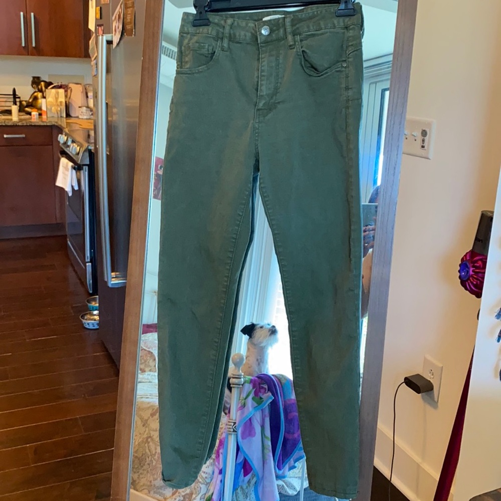 Hunter green jegging material jeans